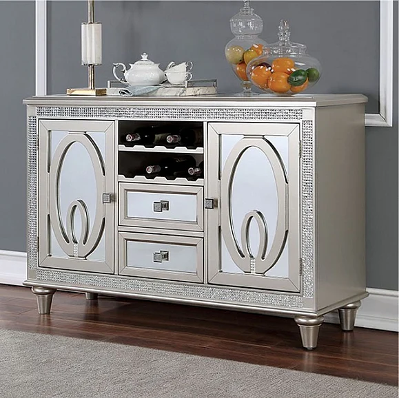 Furniture of America Cathalina Server in Silver CM3541SV-SV