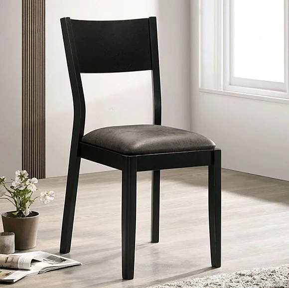 Furniture of America Oberwil Dining Chair in Black and Gray CM3548GY-SC-2PK (Set of 2)