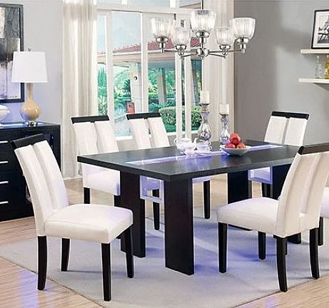 Furniture of America Luminar Dining Table in Black CM3559T