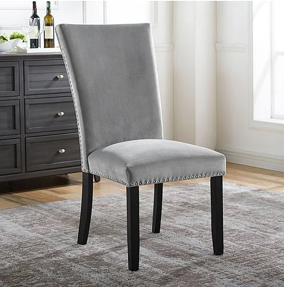 Furniture of America Kian Side Chair in Black and Light Gray CM3744GY-SC-2PK (Set of 2)