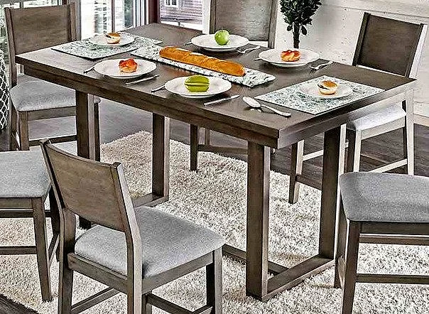 Furniture of America Anton Counter Height Table in Gray CM3986PT