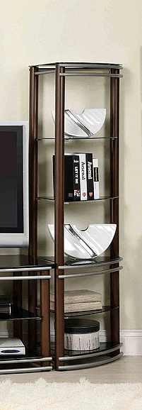 Furniture of America Silver Creek Pier Shelves in Brown/Silver CM5510-PC