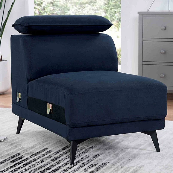 Furniture of America Napanee Armless Chair in Navy CM6254BL-AC