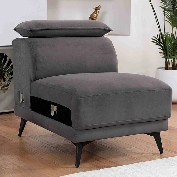 Furniture of America Napanee Armless Chair in Dark Gray CM6254GY-AC