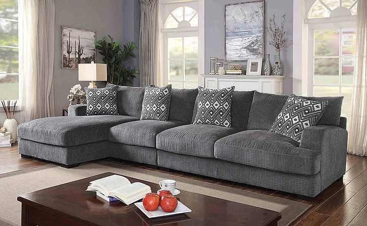 Furniture of America Kaylee Large L-Shaped Sectional in Right Chaise CM6587-SECT-LL-R