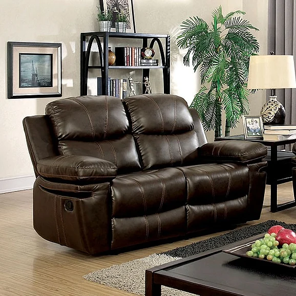 Furniture of America Listowel Love Seat in Brown CM6992-LV
