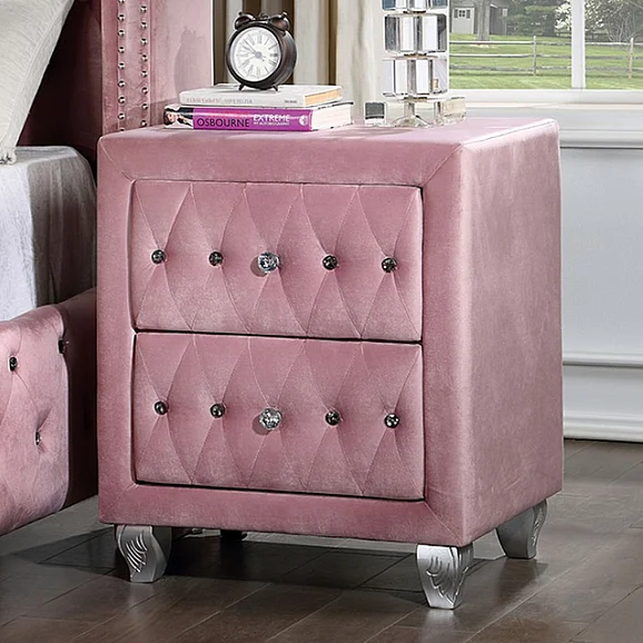 Furniture of America Zohar Nightstand in Pink CM7130PK-N