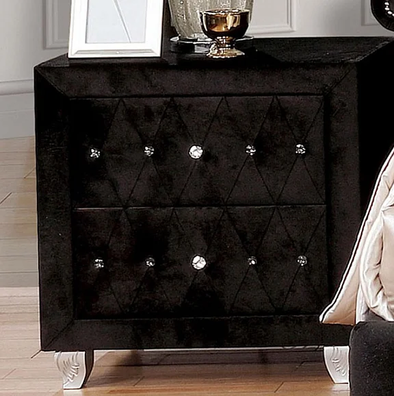 Furniture of America Alzir Nightstand in Black CM7150BK-N