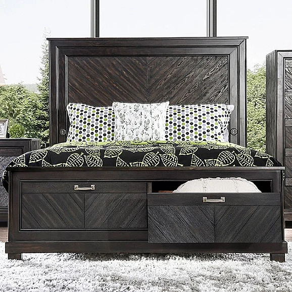 Furniture of America Argyros King Panel Storage Bed in Espresso CM7315EK