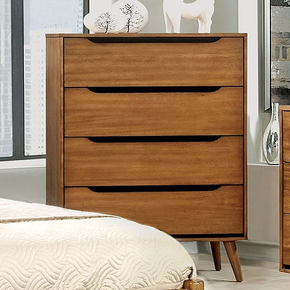 Furniture of America Lennart 4 Drawer Chest in Oak CM7386A-C
