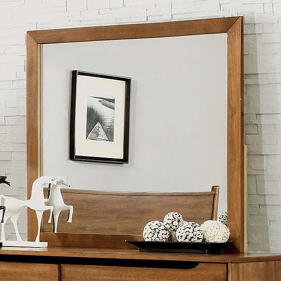 Furniture of America Lennart Rectangular Mirror in Oak CM7386A-M