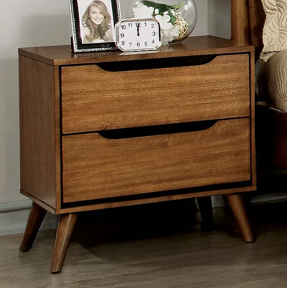 Furniture of America Lennart 2 Drawer Nightstand in Oak CM7386A-N