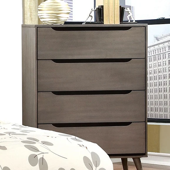 Furniture of America Lennart 4 Drawer Chest in Gray CM7386GY-C
