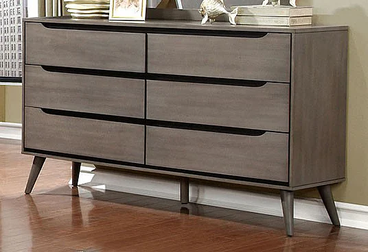 Furniture of America Lennart 6 Drawer Dresser in Gray CM7386GY-D