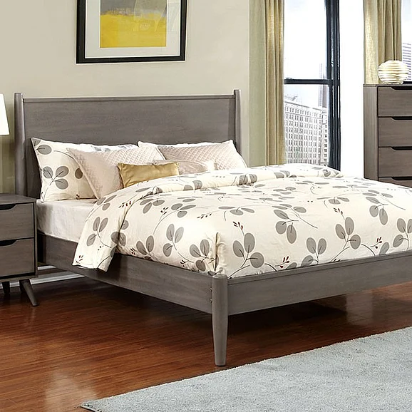Furniture of America Lennart Cal King Platform Bed in Gray CM7386GY-CK