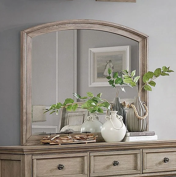 Furniture of America Wells Mirror in Gray CM7568M