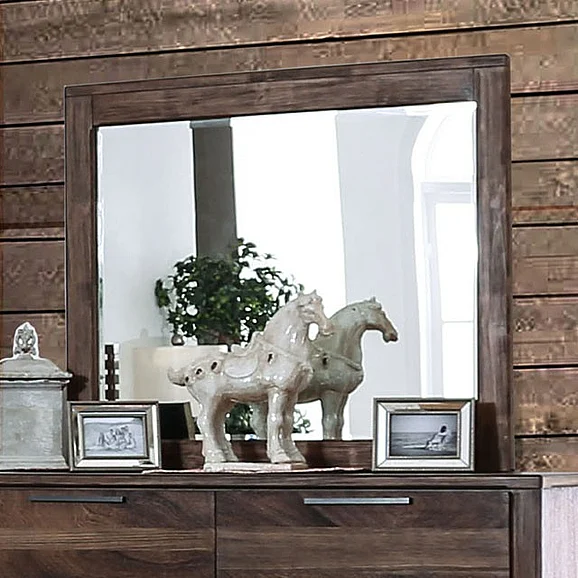 Furniture of America Hankinson Mirror in Rustic Natural Tone CM7576M