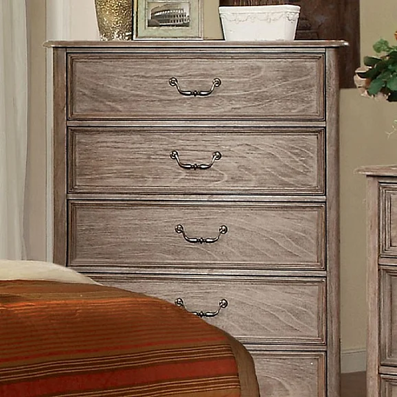 Furniture of America Belgrade I 5 Drawer Chest in Rustic Natural Tone CM7611C