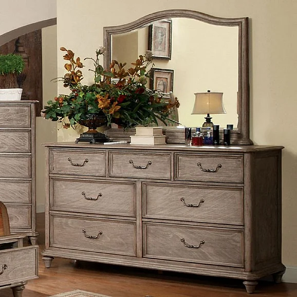 Furniture of America Belgrade I 7 Drawer Dresser in Rustic Natural Tone CM7611D