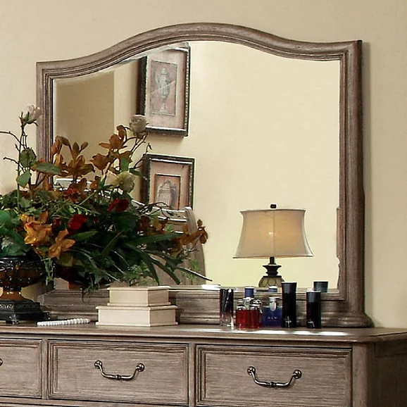 Furniture of America Belgrade I Mirror in Rustic Natural Tone CM7611M