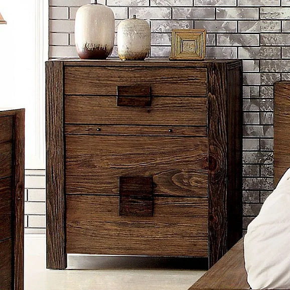 Furniture of America Janeiro 5 Drawer Chest in Rustic Natural Tone CM7628C