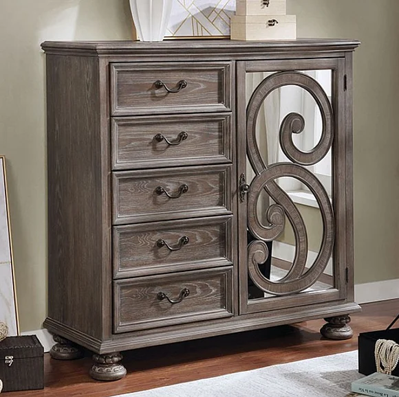 Furniture of America Lysandra Armoire in Rustic Natural CM7661AR