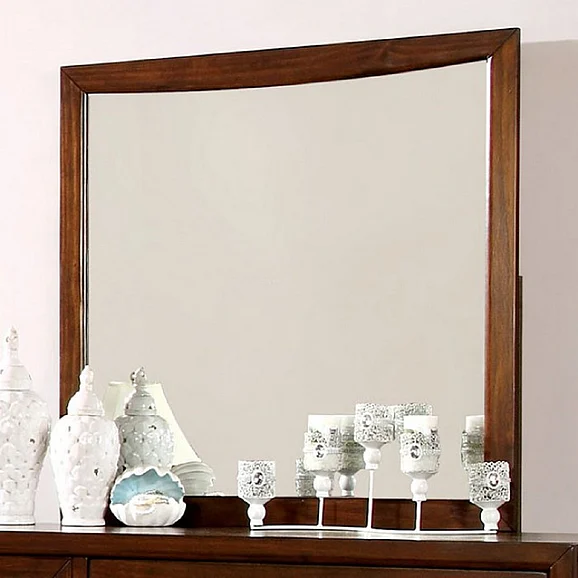 Furniture of America Snyder Mirror in Brown Cherry CM7792M