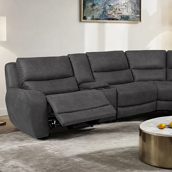 Furniture of America Demetrius Power Sectional in Granite Gray CM9930DG-SECT-PM