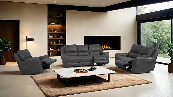 Furniture of America Demetrius Power Recliner in Dark Gray CM9931DG-CH-PM