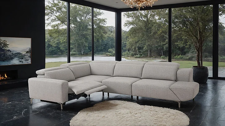 Furniture of America Melancton Power Sectional in Light Gray CM9933LG-SECT-PM