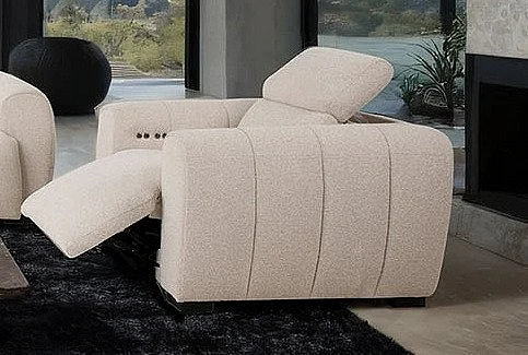 Furniture of America Thaddea Power Recliner in White CM9934WH-CH-PM