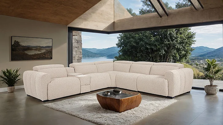 Furniture of America Thaddea Power Sectional in White CM9935WH-SECT-PM