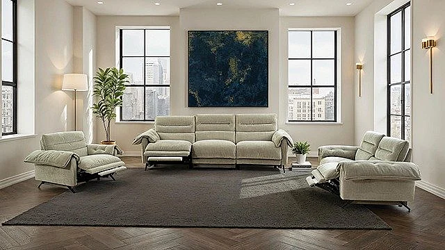 Furniture of America Morley 2pc Power Reclining Living Room Set in Taupe