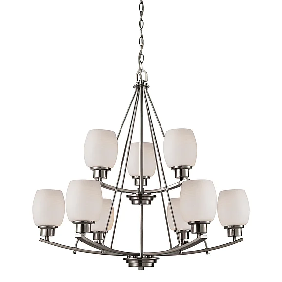 Thomas Lighting Casual Mission 29'' Wide 9-Light Chandelier - Brushed Nickel CN170922