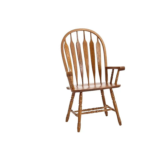 Intercon Furniture Classic Oak Detailed Arrow Back Arm Chair (Set of 2) in Burnished Rustic