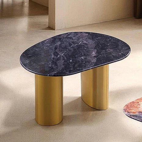 Furniture of America Northwich End Table in Black/Gray/Matte Gold FM47006GY-E-TABLE