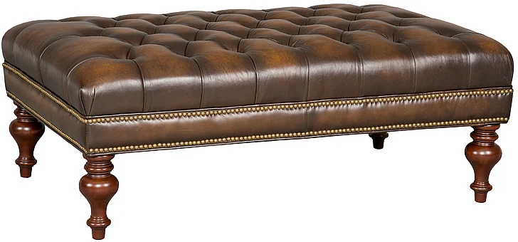 Hooker Furniture Kingley Tufted Cocktail Ottoman in Brown CO385-085