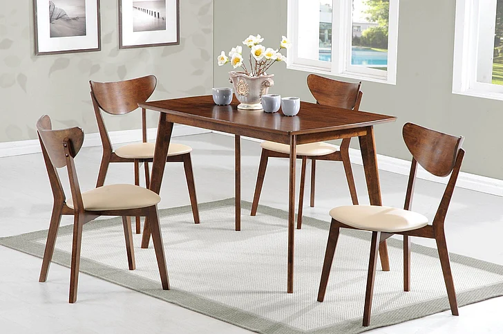 Coaster Furniture Kersey 5-Piece Casual Dining Room Set in Chestnut