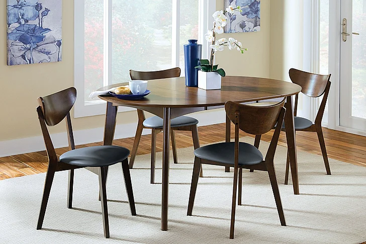 Coaster Furniture Jedda 5-Piece Casual Dining Room Set in Dark Walnut