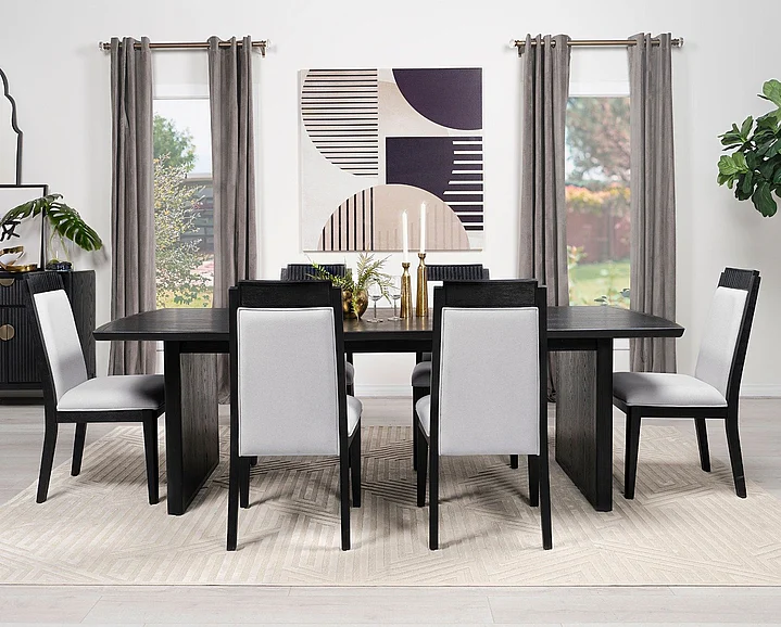 Coaster Furniture Brookmead 7-Piece Casual Dining Room Set in Black