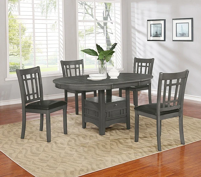 Coaster Furniture Lavon 5-Piece Casual Dining Room Set in Medium Grey