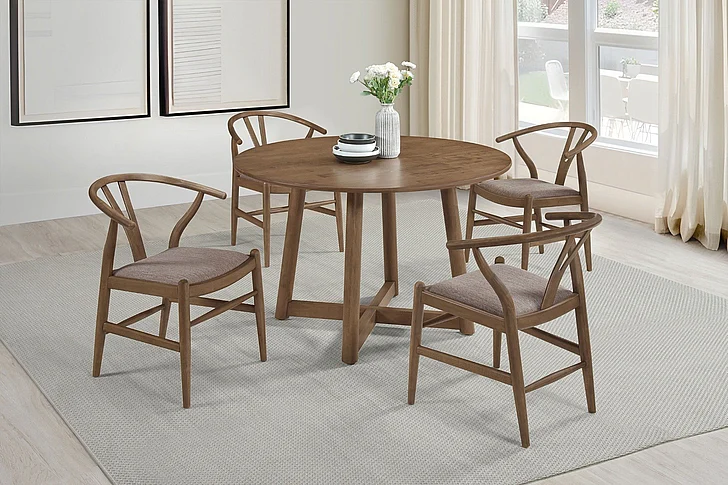 Coaster Furniture Dinah 5-Piece Casual Dining Room Set in Walnut