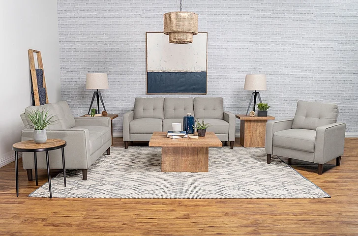 Coaster Furniture Bowen 2-Piece Upholstered Living Room Set in Beige
