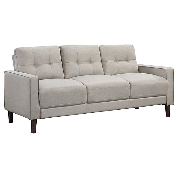 Coaster Bowen Upholstered Track Arms Tufted Sofa Beige in Beige 506785