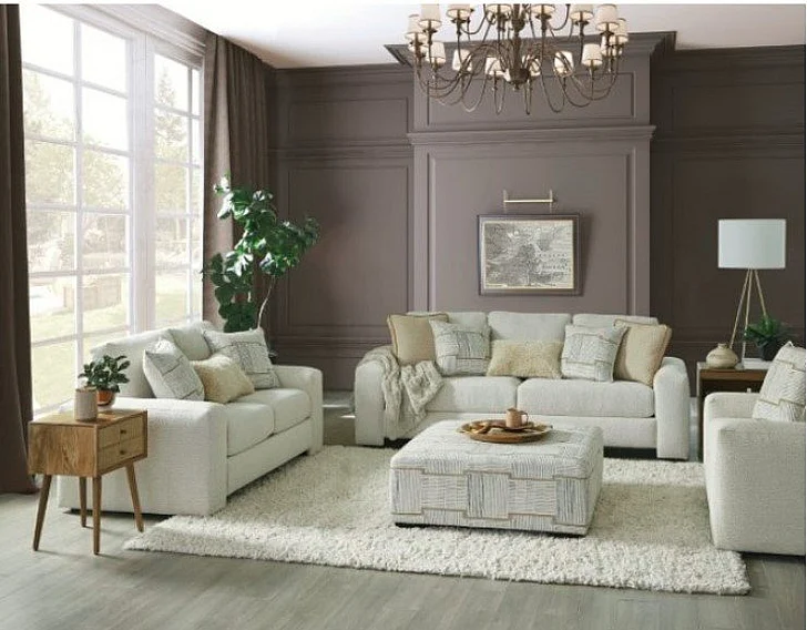 Furniture of America Cochrane 2pc Living Room Set in Cream/Beige