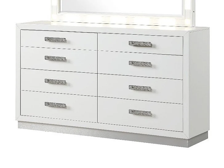 Galaxy Home Coco 8 Drawer Dresser in Milky White 659436126374