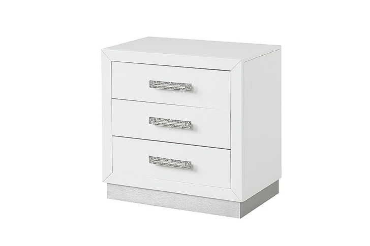 Galaxy Home Coco Nightstand in Milky White 659436145337