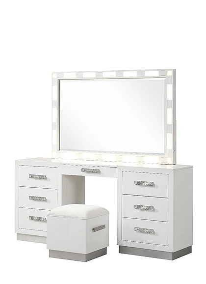 Galaxy Home Coco Vanity Set in Milky White 659436044777