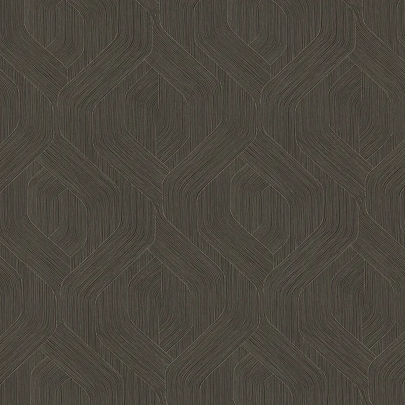 York Wallpaper Candice Olson Luminous Infinity Ogee Wallpaper (1-Yard) in Chocolate COD0639