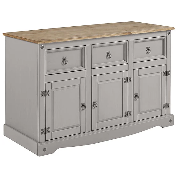 Pine Crafter Furniture Dash Wood Buffet Sideboard in Corona Gray COG388